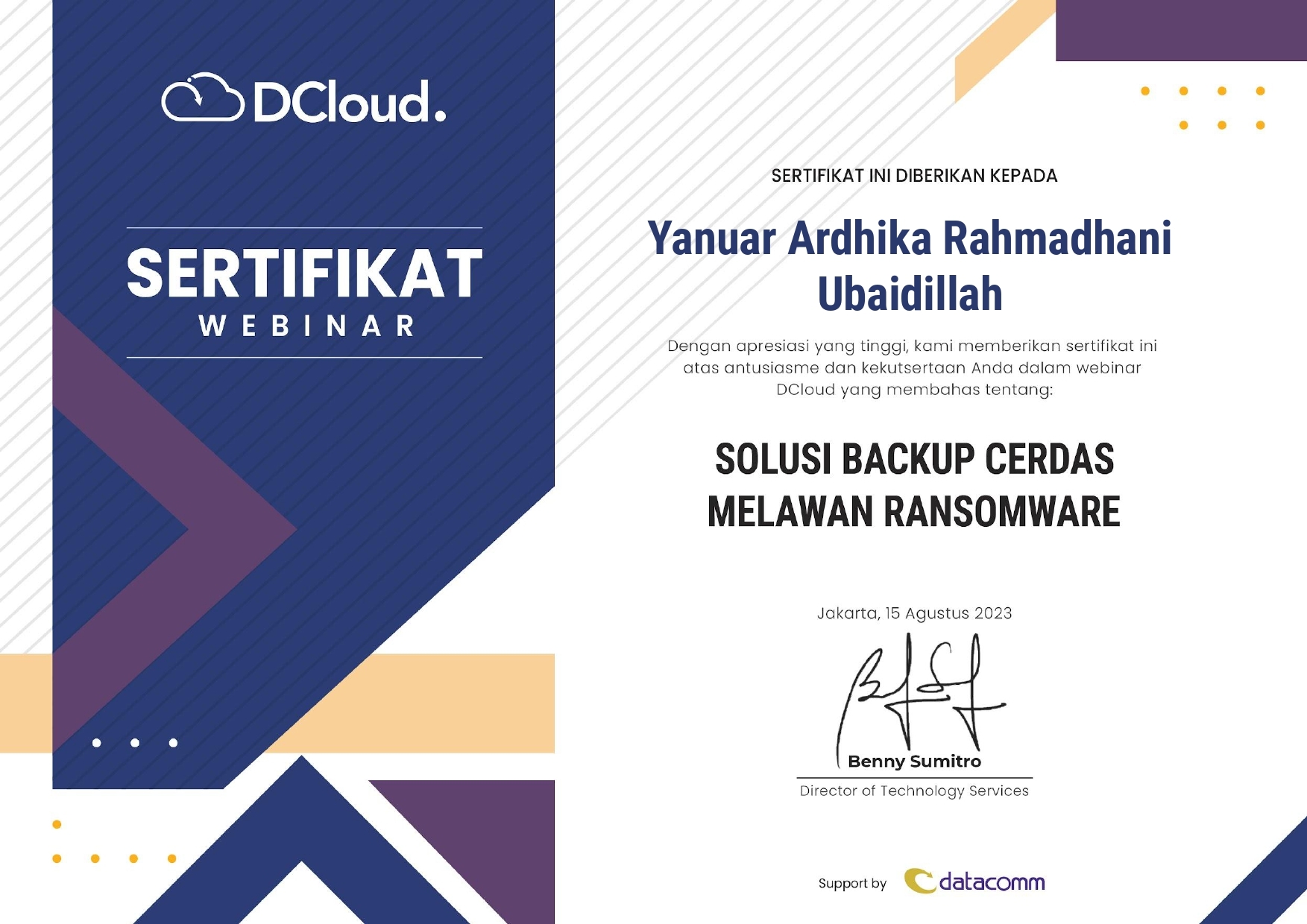 Webinar "Solusi Backup Cerdas Melawan Ransomware" 2023