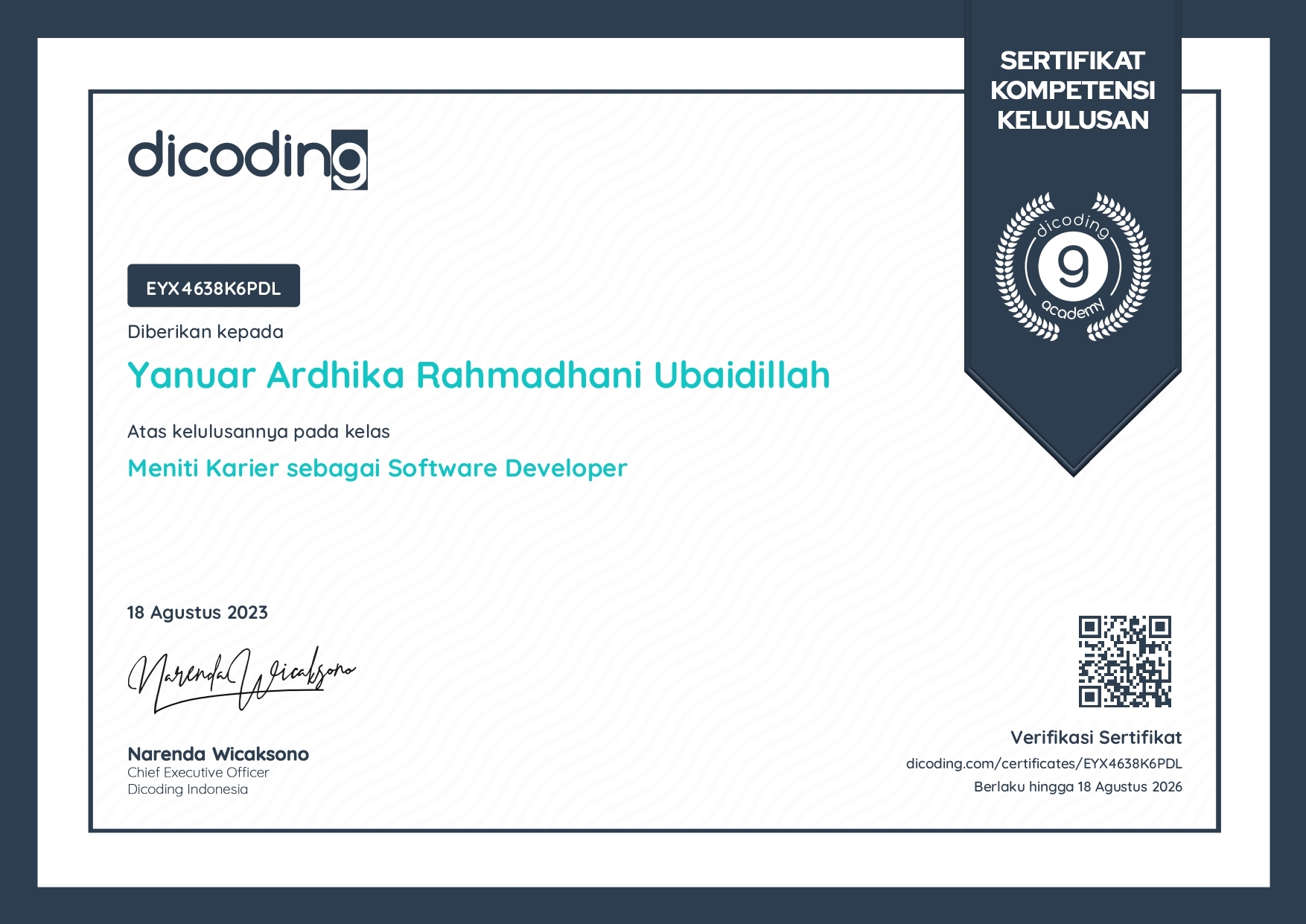 Meniti Karier sebagai Software Developer - dicoding 2023