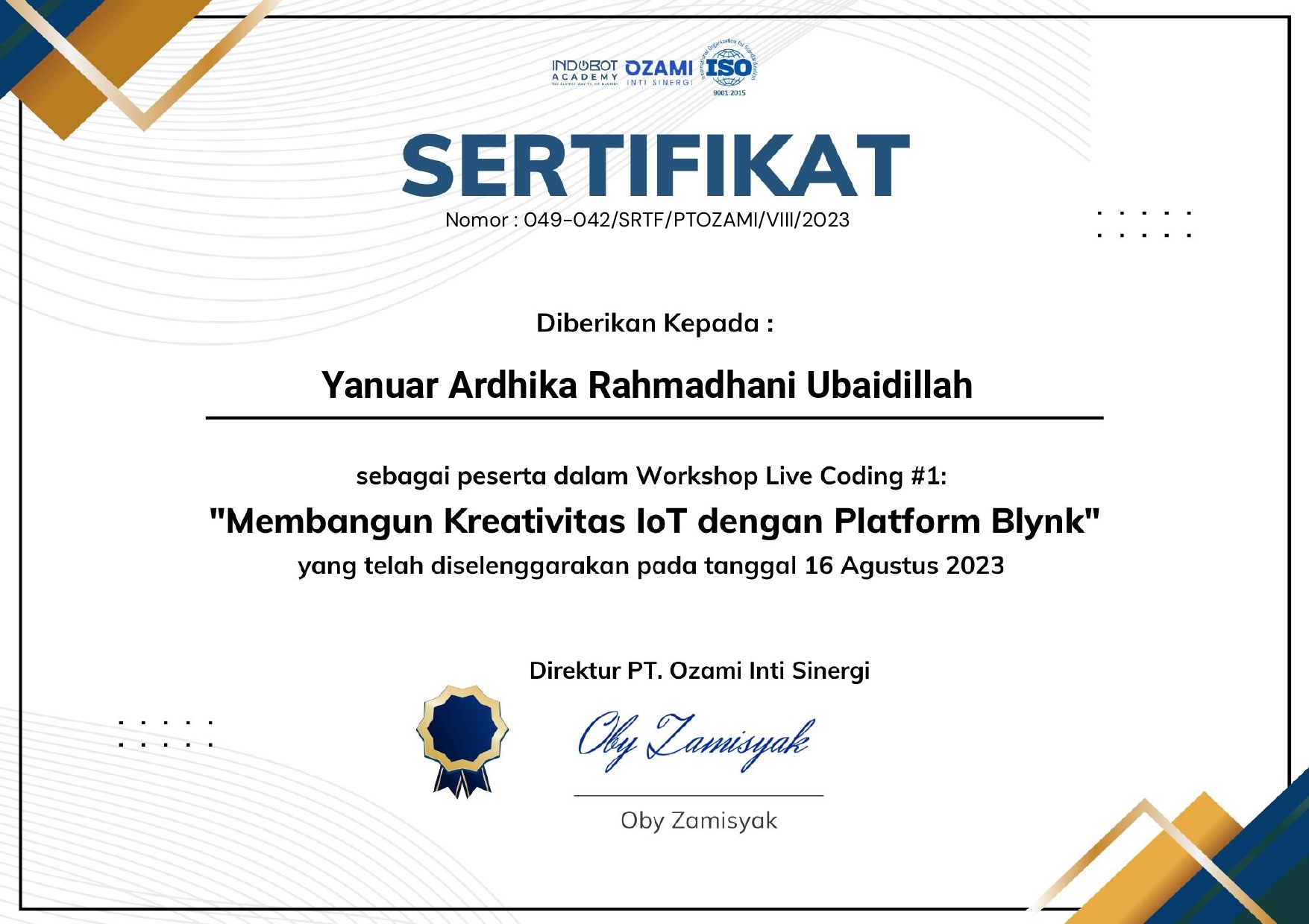 Workshop Live Coding "Mmebangun Kreativitas IOT dengan Platform Blynk" 2023