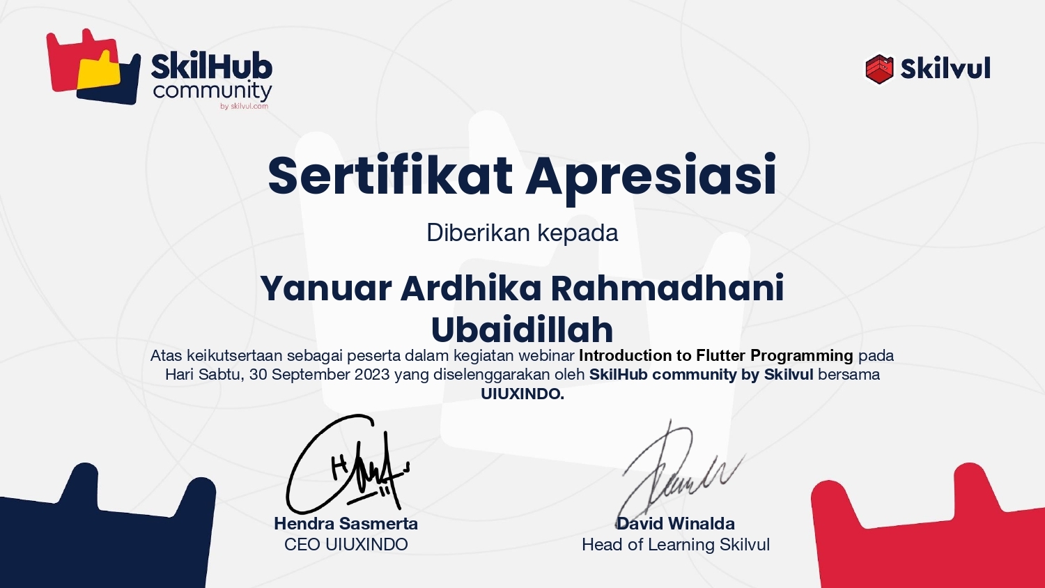 Webinar "Introduction to Flutter Programming" 2023