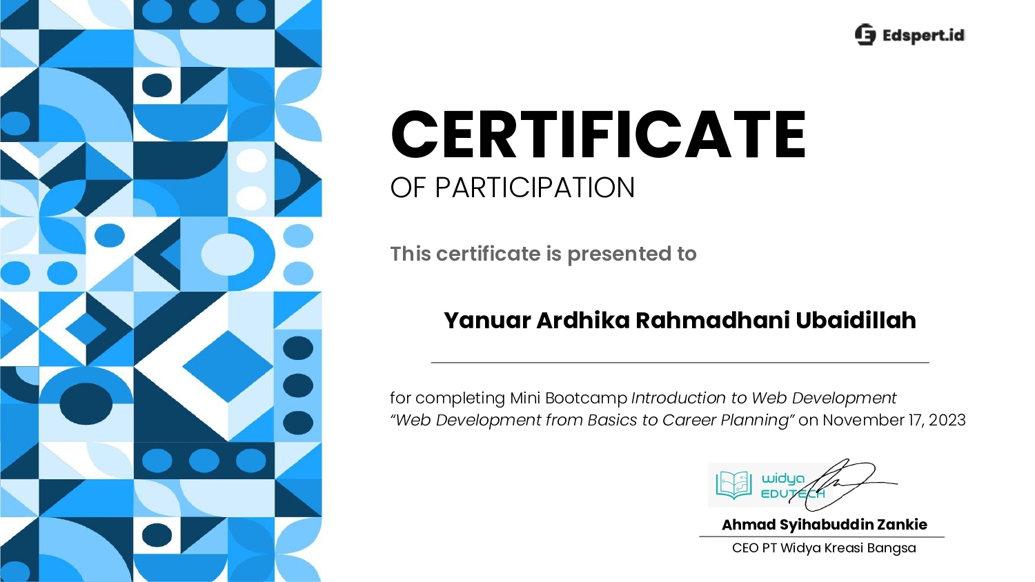 Mini Bootcamp Introduction to Web Development 2023