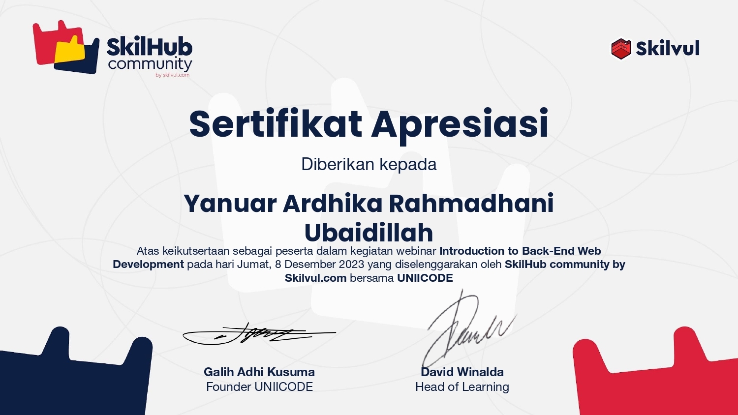 Webinar "Introduction to Back-End Web Development" 2023