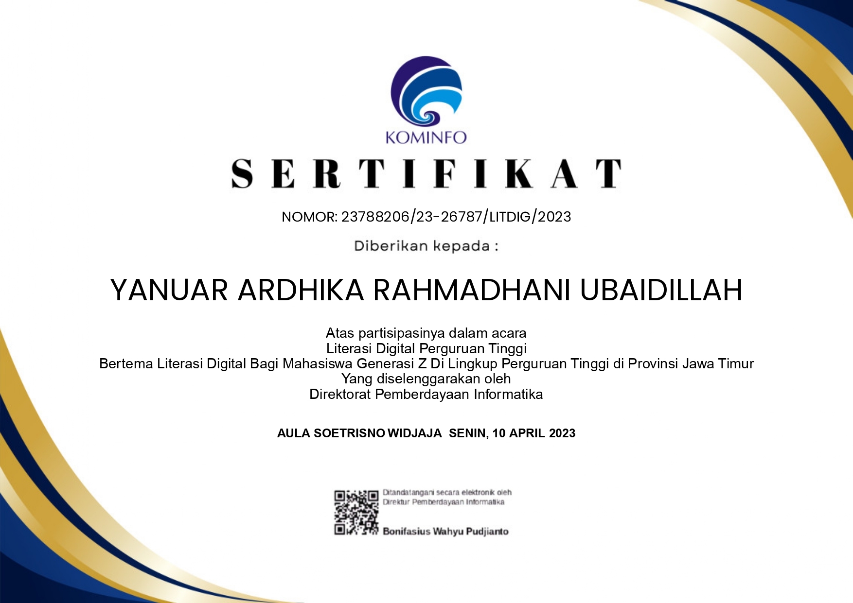Literasi Digital Perguruan Tinggi 2023