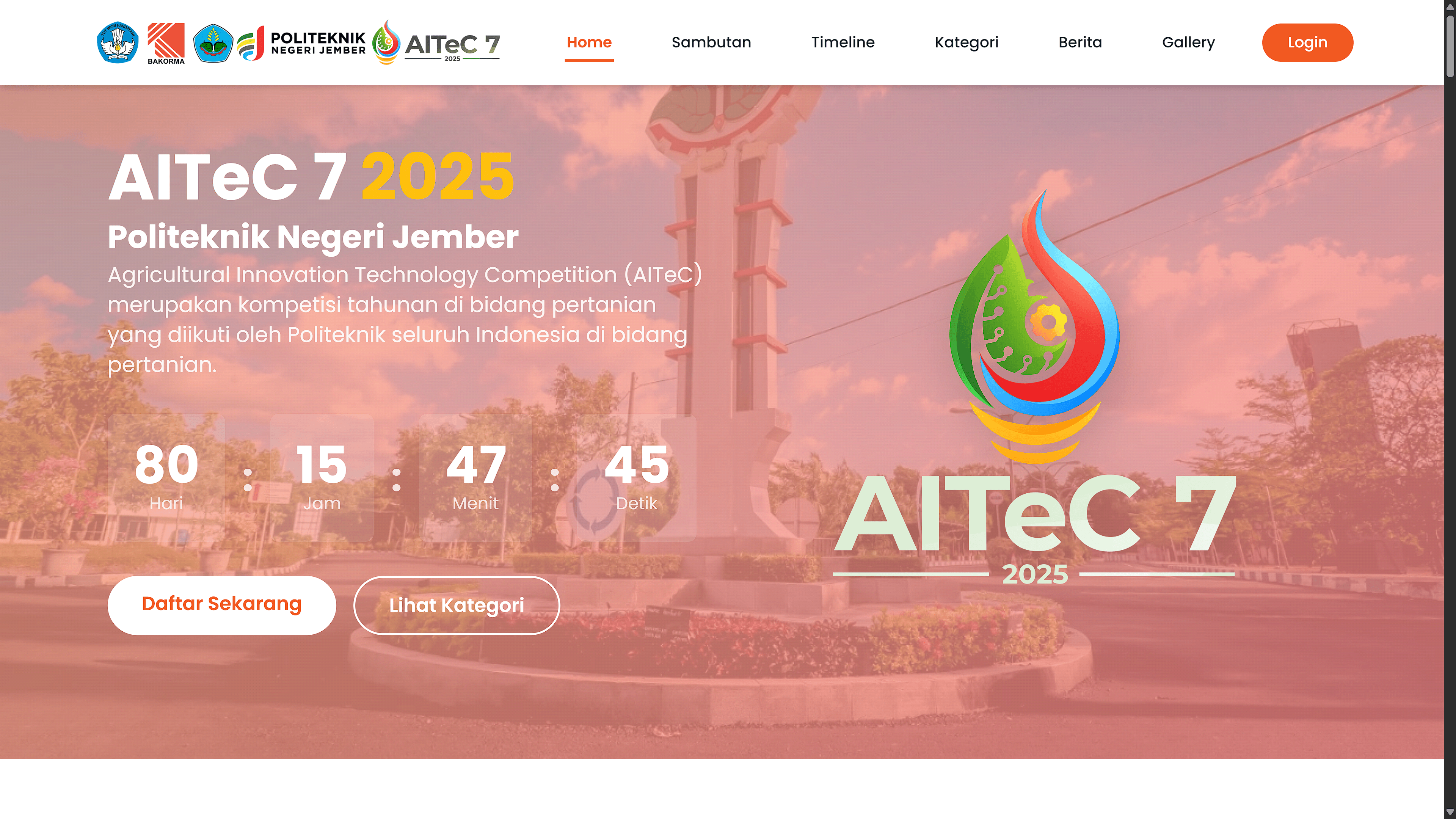 Website AITeC VII 2025 - Politeknik Negeri Jember