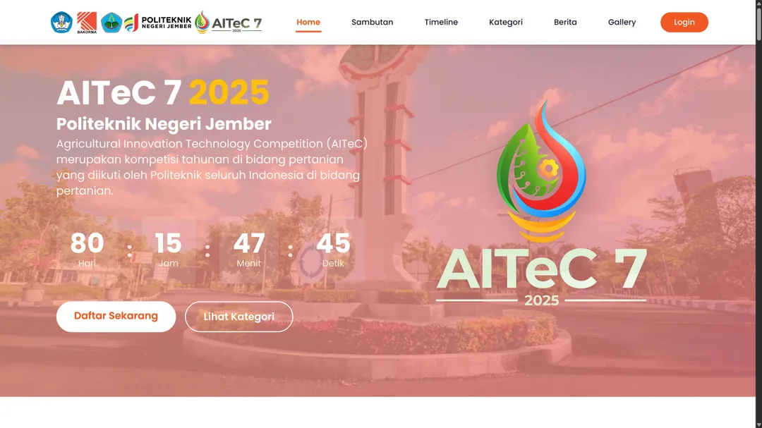 Website AITeC VII 2025 - Politeknik Negeri Jember