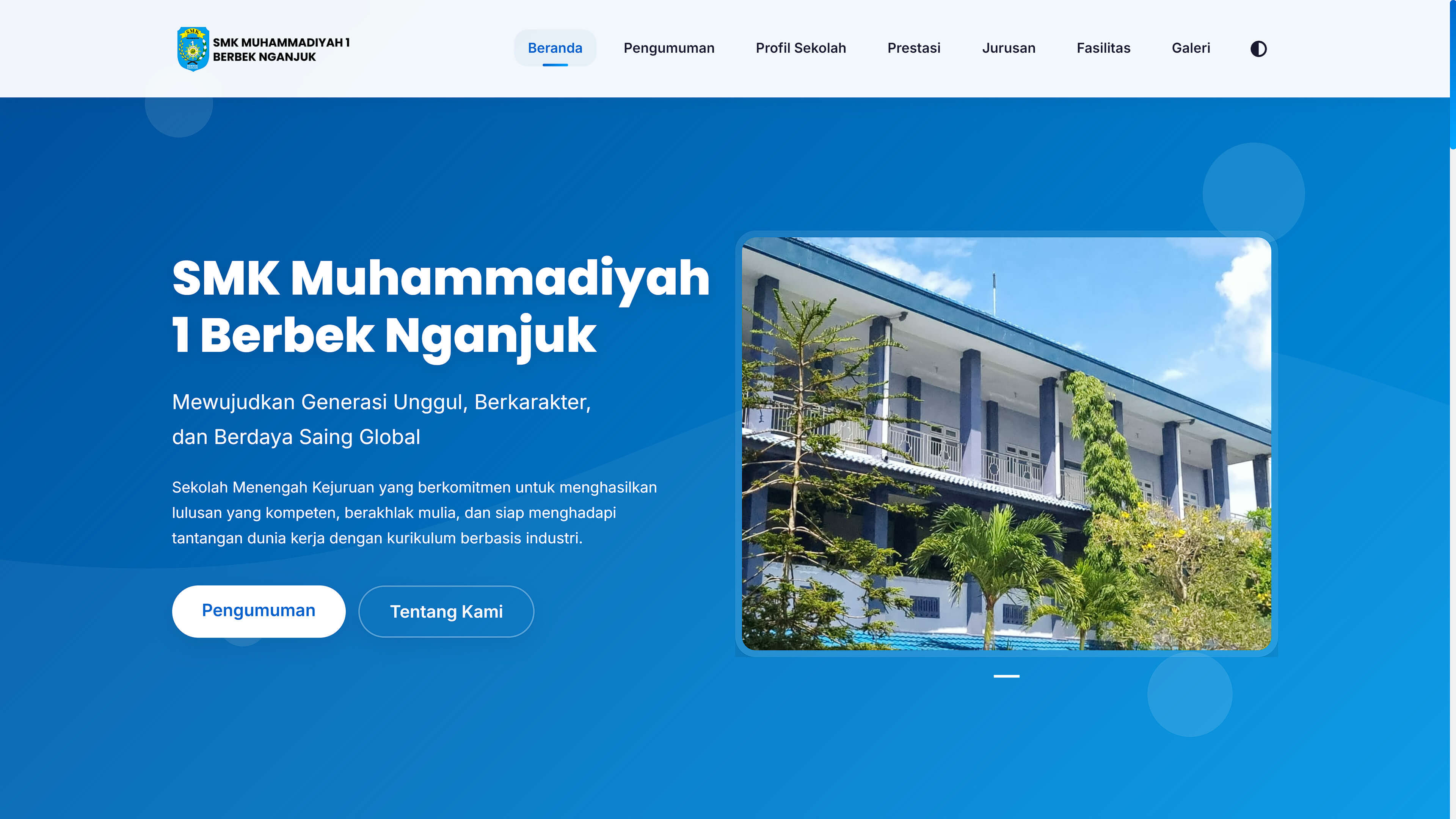 Website Profil Sekolah - SMK Muhammadiyah 1 Berbek Nganjuk