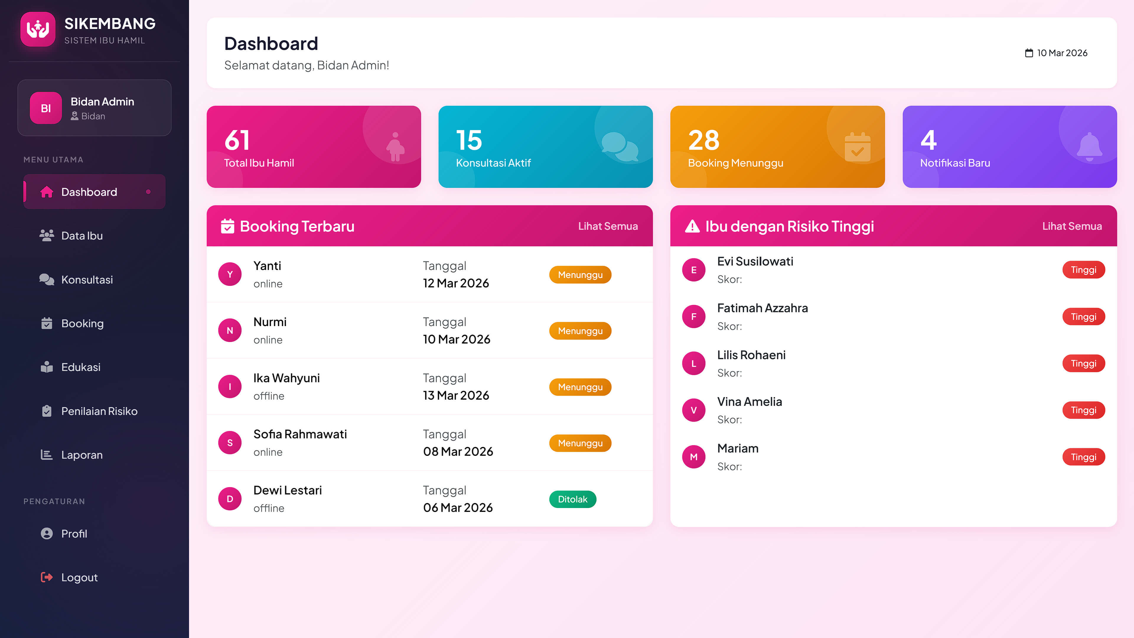 SIKEMBANG - Sistem Konsultasi & Edukasi Ibu Hamil Berkelanjutan
