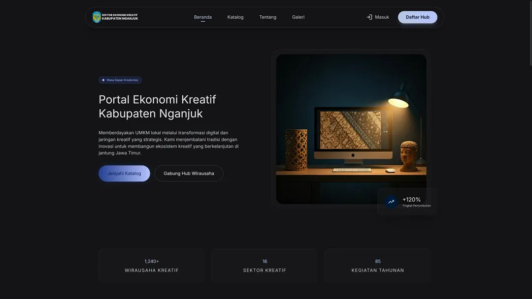 Website Landing Page Portal Ekonomi Kreatif Kabupaten Nganjuk
