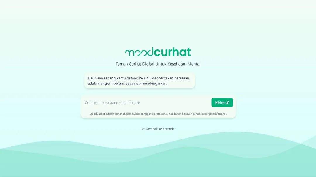 MoodCurhat - AI Teman Curhat Digital Untuk Kesehatan Mental